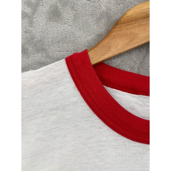 Vintage Budweiser 70s Size M Ringer Tee Single Stitch Distressed Graphic T-shirt - Picture 5 of 10